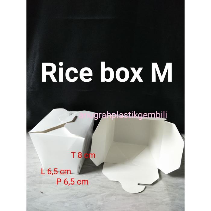 Gambar Paper Rice box putih polos / Food Pail / kotak makan (PER Dus/karton) - ukuran M dari Anugrah Plastik_NEW undefined Tokopedia