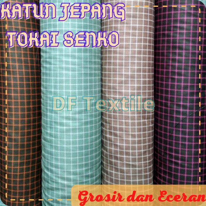 Gambar Kain Katun Jepang Kotak Gingham Japan Design Tokai Senko - Khaky, 25 CM dari DFtextile undefined Tokopedia