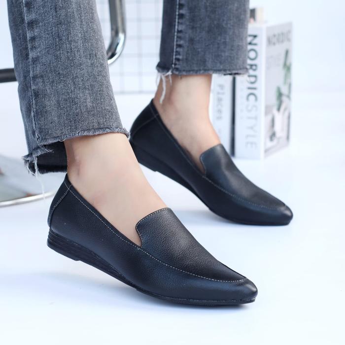 Gambar Geovani Anderson - Sepatu Formal Kerja Sepatu Kulit Wanita Flat Casual - Hitam, 36 dari Geovani Official Store undefined Tokopedia
