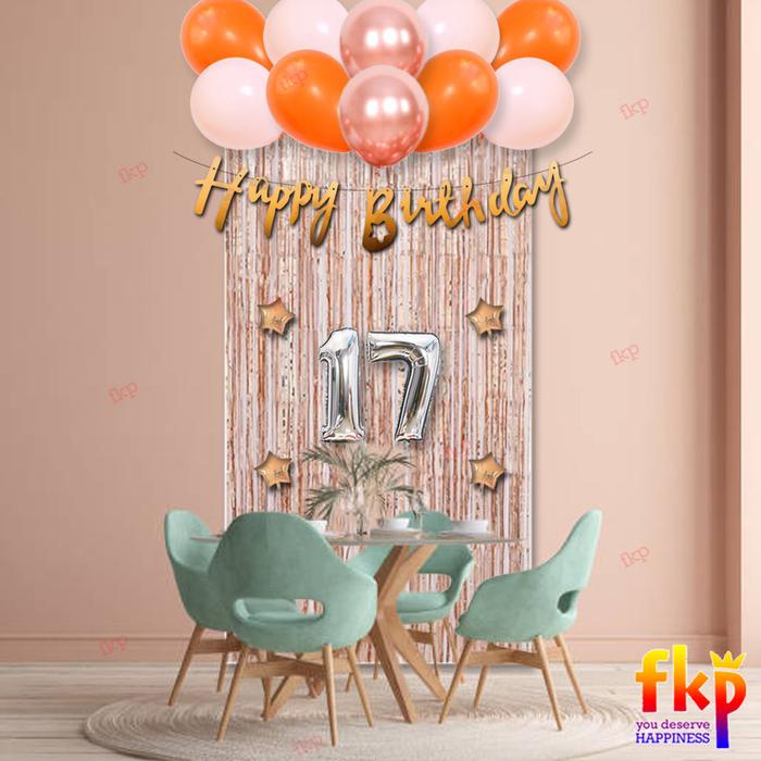 Gambar Paket Dekorasi Ulang Tahun Simpel Unik/ Dekor Balon Simple Dewasa Set - R.Gold 3 dari FKP Store undefined Tokopedia