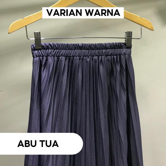 Gambar Rok plisket murah 2 warna /Rok kerja panjang muslim/Rok wanita dewasa - ABU TUA dari ANITAQUEEN.ID undefined Tokopedia