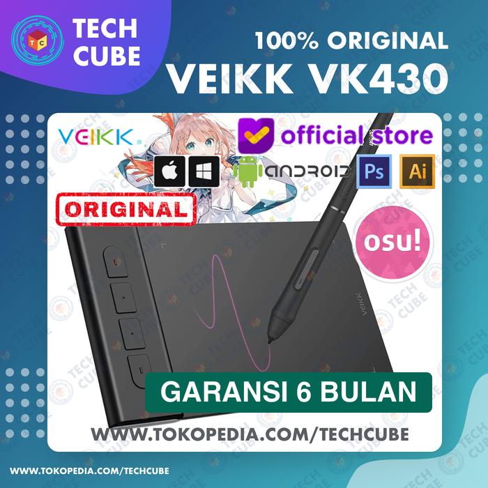 Gambar VEIKK VK430 Digital Graphic Drawing Pen Tablet OSU Altr S640 VK640 A30 - Tablet dari Tech Cube Store undefined Tokopedia