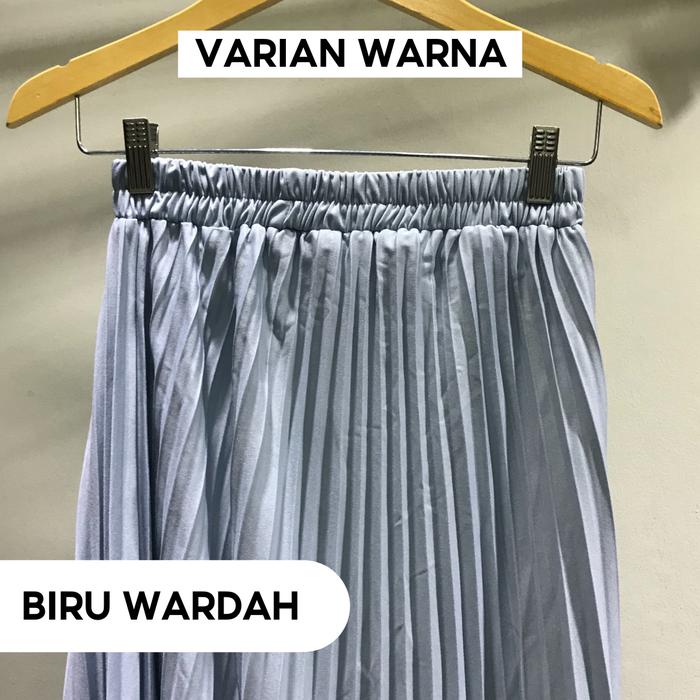 Gambar ROK PLISKET MURAH ROK PLISKET PANJANG jumbo - BIRU WARDAH dari URBANCOLLECTION ID undefined Tokopedia