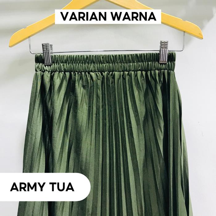 Gambar Rok plisket murah 2 warna /Rok kerja panjang muslim/Rok wanita dewasa - ARMY TUA dari ANITAQUEEN.ID undefined Tokopedia
