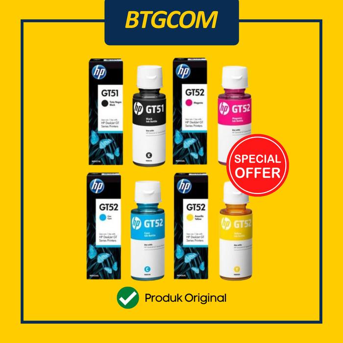 Gambar TINTA REFILL PRINTER HP GT51 GT52 GT53 BIRU/KUNING/MERAH/HITAM ORIGNAL dari btgcom undefined Tokopedia
