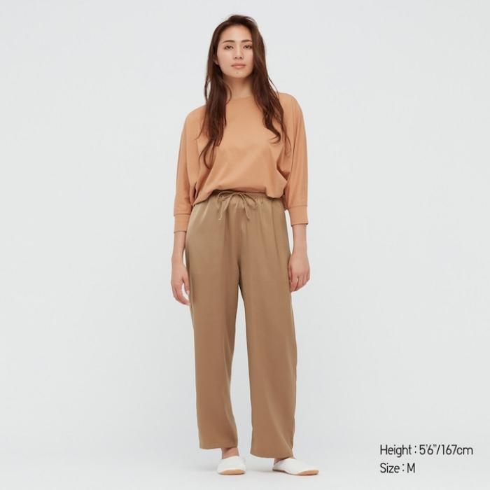 Satin Drape Jogger Uniqlo Black Jogger Pants Jual Uniqlo Woman