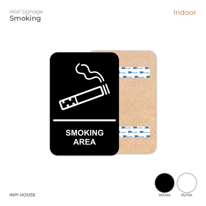 Gambar Sign Dinding Area Merokok , Smoking Area Indoor 20x13.5cm - INPI HOUSE - Hitam dari INPI House undefined Tokopedia