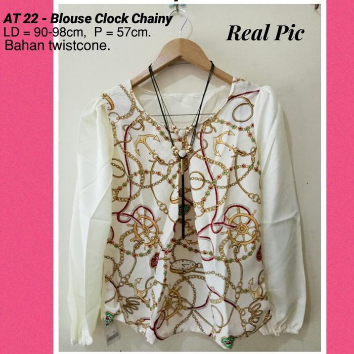 Gambar SALE! BLOUSE FASHION WANITA MURAH, ATASAN CEWEK CANTIK - clock chainy dari Ace Sakura undefined Tokopedia