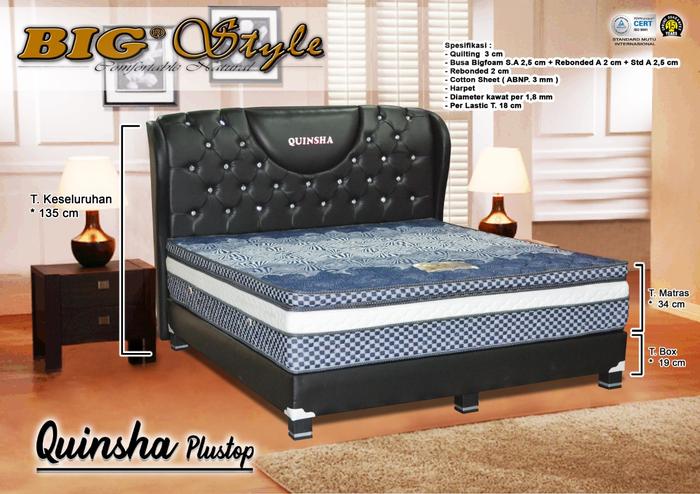 Gambar Kasur Springbed BigLand Quinsha Plushtop Murah Garansi 160x200 dari Jeimart Store undefined Tokopedia