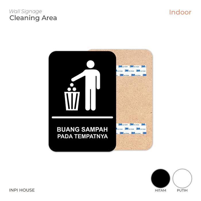 Gambar Sign Buang Sampah Pada Tempatnya Motif Kayu - INPI HOUSE - Hitam dari INPI House undefined Tokopedia