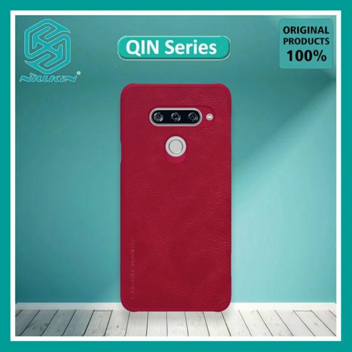 Gambar LG V40 THINQ NILLKIN QIN LEATHER ORIGINAL FLIP COVER HARD CASE CASING - Merah dari Case Thebest undefined Tokopedia