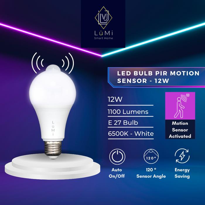 Gambar LUMI Lampu LED PIR Body Motion Sensor 12W Light Bulb ON/OFF gerak dari LightTech_NEW undefined Tokopedia