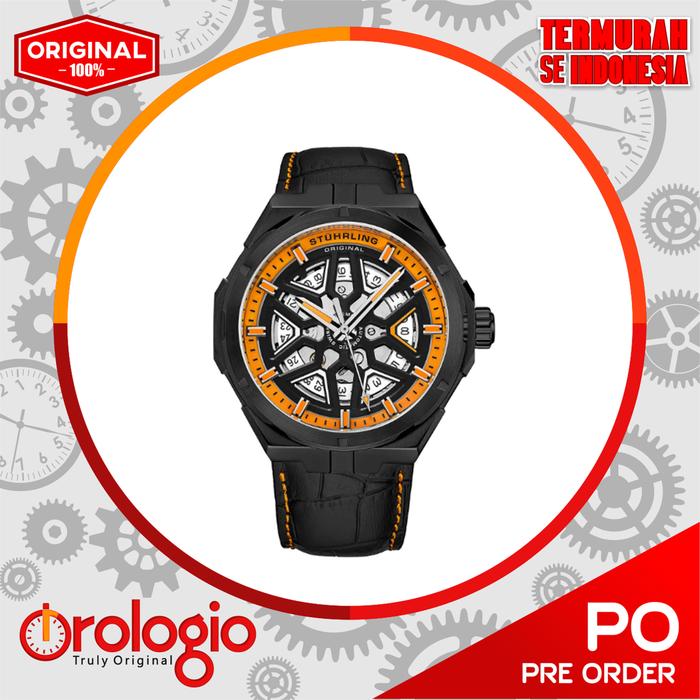 Jam Tangan Stuhrling Swiss Automatic Gio 379 41mm Skeleton 37906c