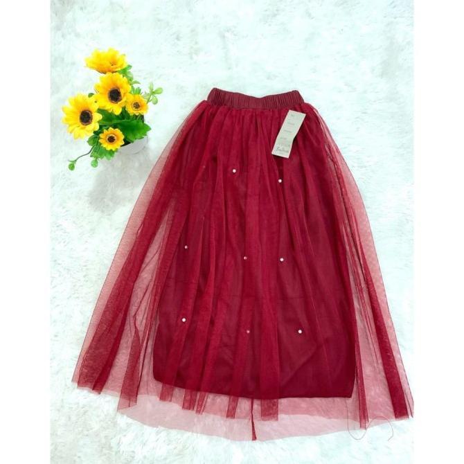 Gambar Rok Tutu Mutiara Dewasa Bahan Katun Mix Tile Allsize Fit to XL - Maroon dari dynamic pro undefined Tokopedia