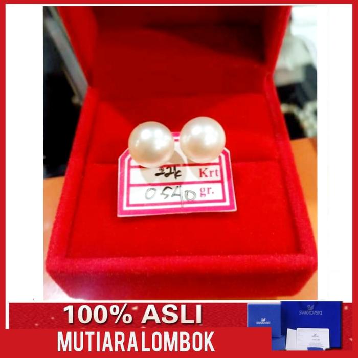 Gambar Giwang Emas Mutiara Laut Lombok 22 K Perhiasan Anting Wanita - Putih dari kilaumutiaralombok undefined 3 Tokopedia