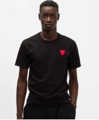 Gambar Comme Des Garcons CDG Play Double Red Heart Tshirt - ORI - Black, L dari BRANDED GOODS AUTHENTIC undefined Tokopedia