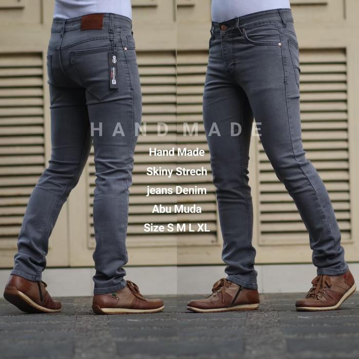 Gambar Celana Skinny Jeans Street Pria Warna Abu-abu PREMIUM/Celana Jeans - abu muda, S dari Qualityshopp undefined Tokopedia