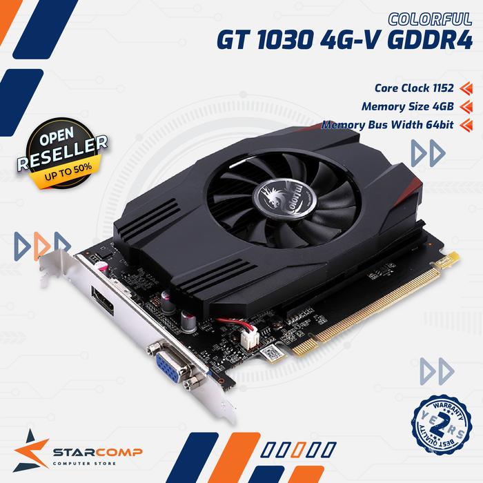 Gambar VGA COLORFUL GEFORCE GT1030 4G-V GDDR4 HDMI - VGA COLORFUL GT 1030 4GB dari Starcomp Origin undefined Tokopedia