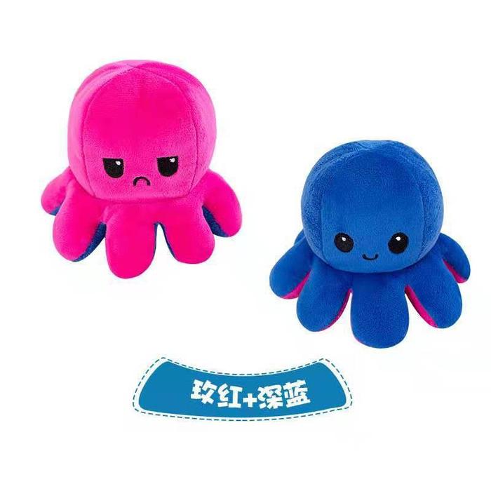 Gambar Boneka Gurita Octopus Doll Bisa Bolak Balik Cumi Ekspresi Rainbow147 - MerahRose-Biru, S-20CM dari Hippo Land666 undefined Tokopedia