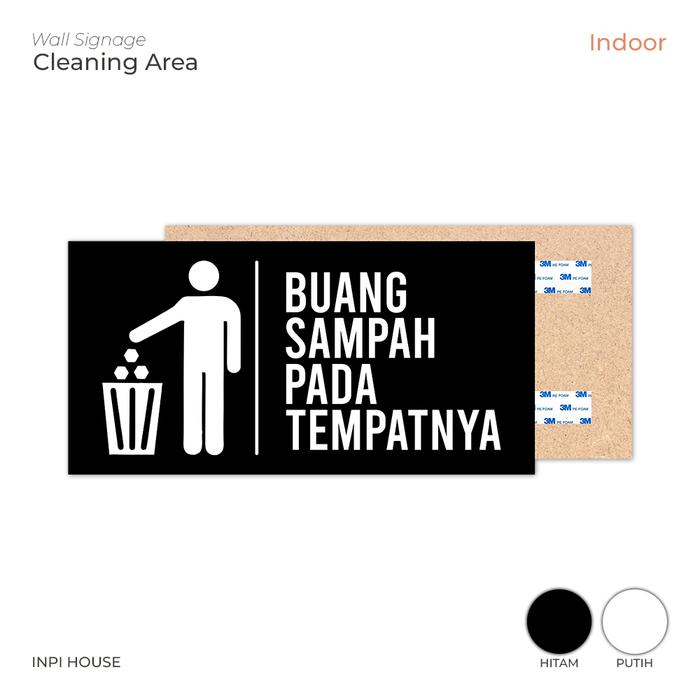 Gambar Sign Buang Sampah Pada Tempatnya Tempel Dinding Motif Kayu - INPI HOUSE - Hitam dari INPI House undefined Tokopedia