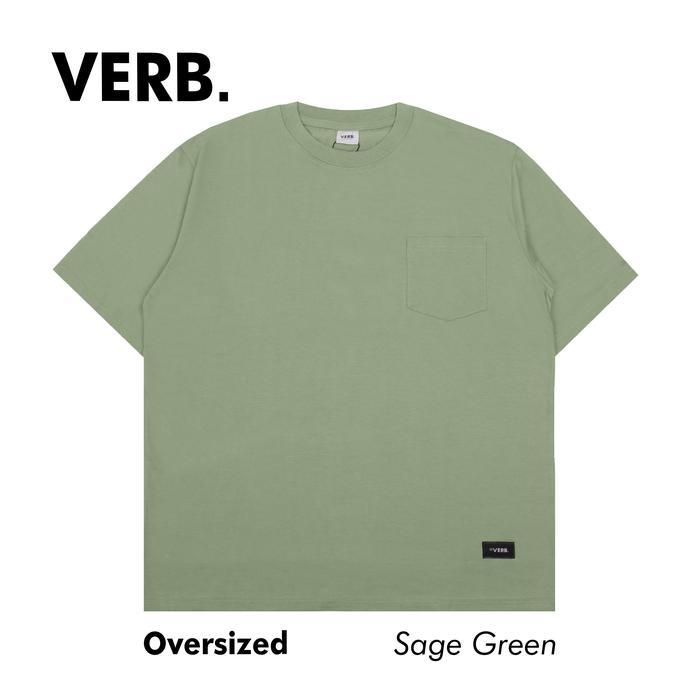 Gambar Kaos Oversize Warna Green Sage Dengan Saku - M dari verb official undefined Tokopedia