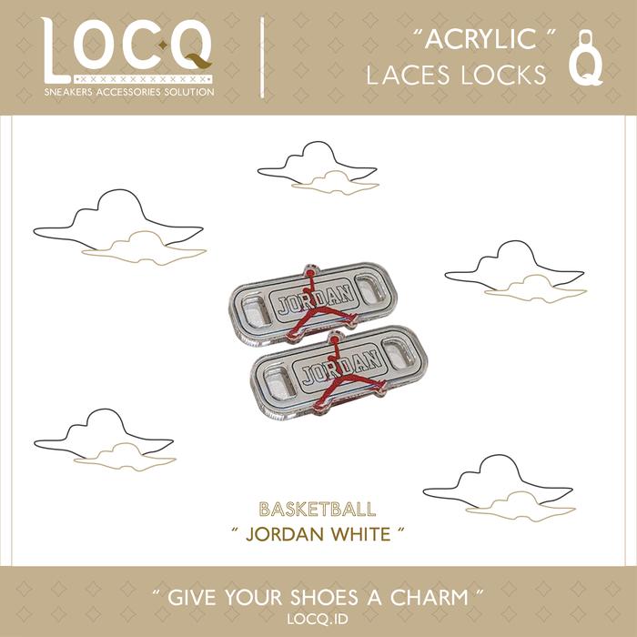 Gambar Aksesoris Tali Sepatu Jordan Name Black & White Lace locks Acrylic - White dari locq.id undefined Tokopedia