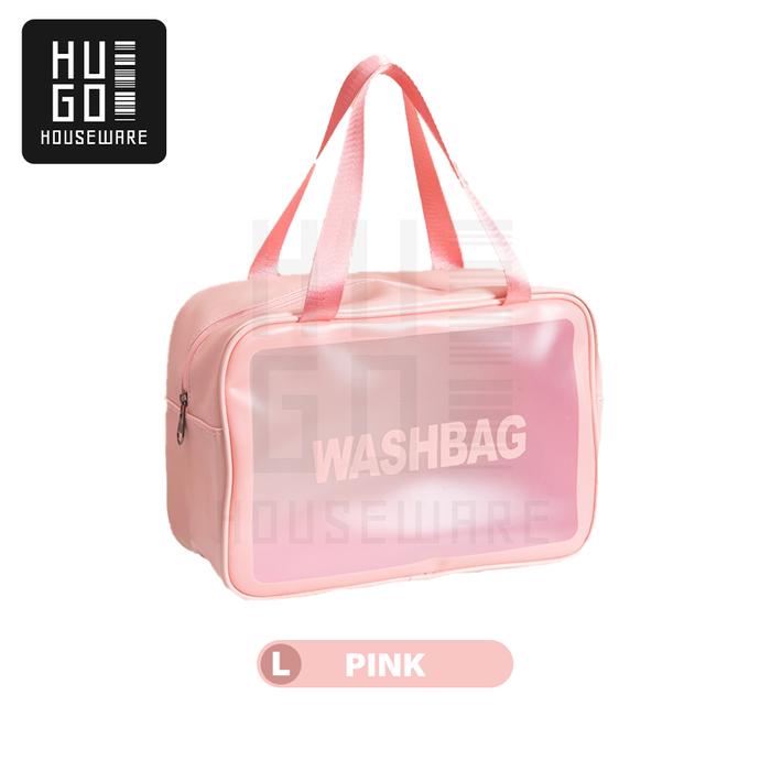 Gambar HUGO Tas Penyimpanan Kosmetik Makeup Aksesoris Serbaguna Travel Pouch - Large (L), Pink dari Hugo Houseware undefined Tokopedia