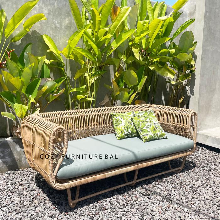 Sofa Rotan Alami / Rattan - 3 Seater - Daybed - Kursi Tamu - Nest Chai -  ROTAN ALAMI di Cozy Furniture Bali | Tokopedia