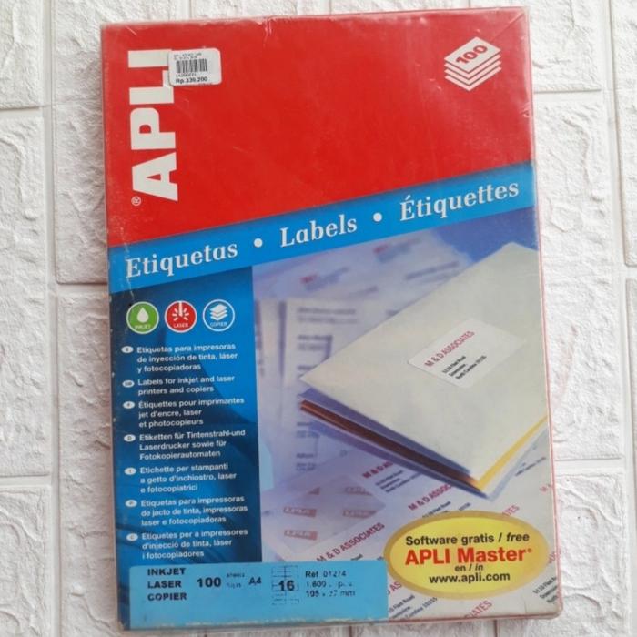 Gambar APLI Sticker Labels Stiker Label 100 Sheets ukuran A4 - 16 dari Dansbookstore undefined Tokopedia
