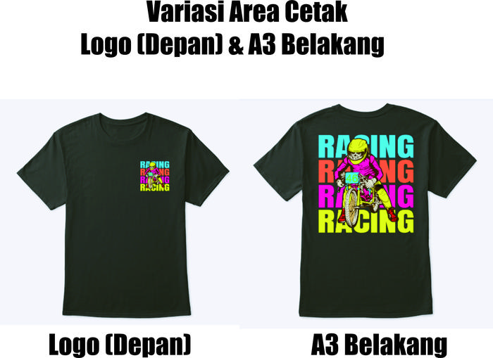 Gambar SABLON KAOS CUSTOM SATUAN DESAIN BEBAS FULL WARNA SABLON PRINTING DTF - Logo & A3, XL 24s dari DECXTER undefined Tokopedia