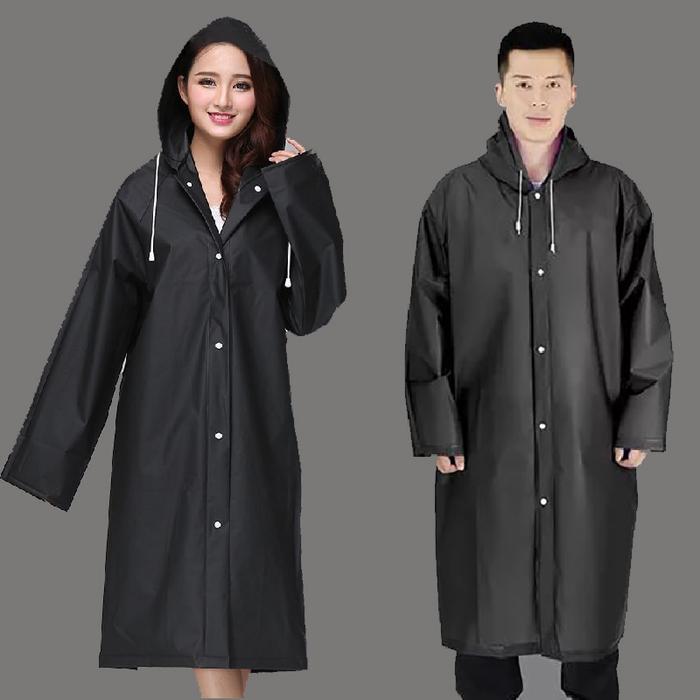 Gambar Rhodey Jas Hujan Ponco Anti Rembes Dewasa EVA Waterproof Raincoat - Hitam dari NetLook Store undefined Tokopedia