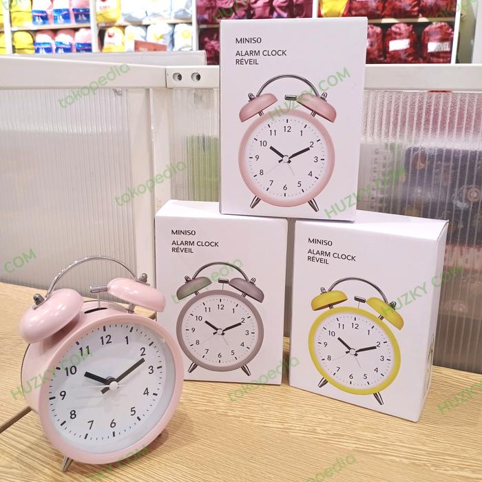 Gambar MINISO  Alarm Clock / Jam Weker Analog (9.8x5.9x13.5cm) dari LEELOUF Shop undefined Tokopedia
