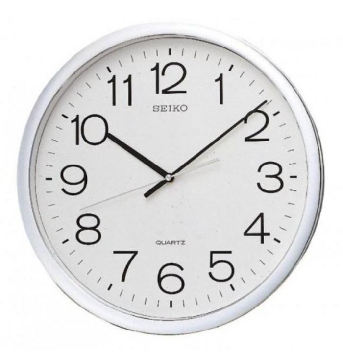 Gambar Jam dinding Seiko QXA041 diameter 40 cm - silver dari Arloji Pasar Baru undefined Tokopedia