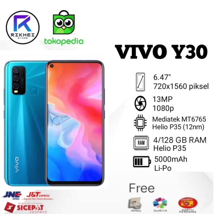 Gambar Vivo Y30 4/128 Ram 4Gb Internal 128Gb Garansi Resmi Vivo - Biru dari rikhei-store undefined Tokopedia