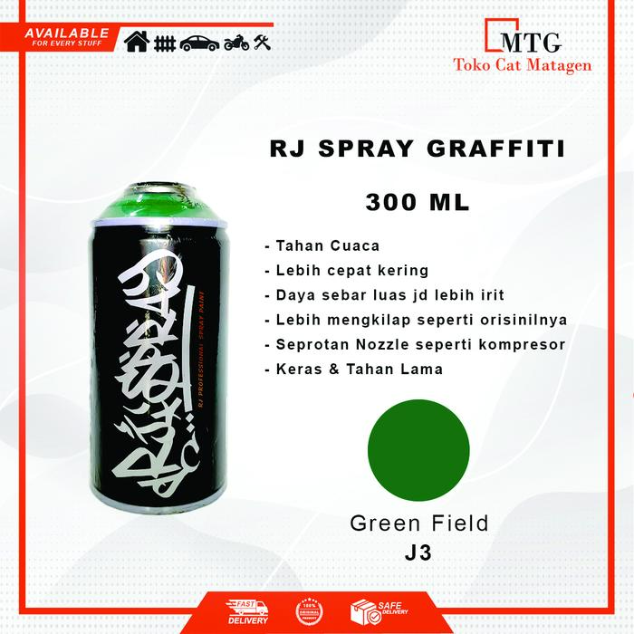 Gambar RJ Graffiti J3 Green Field /Cat semprot mural 300cc dari Toko Cat Matagen undefined Tokopedia