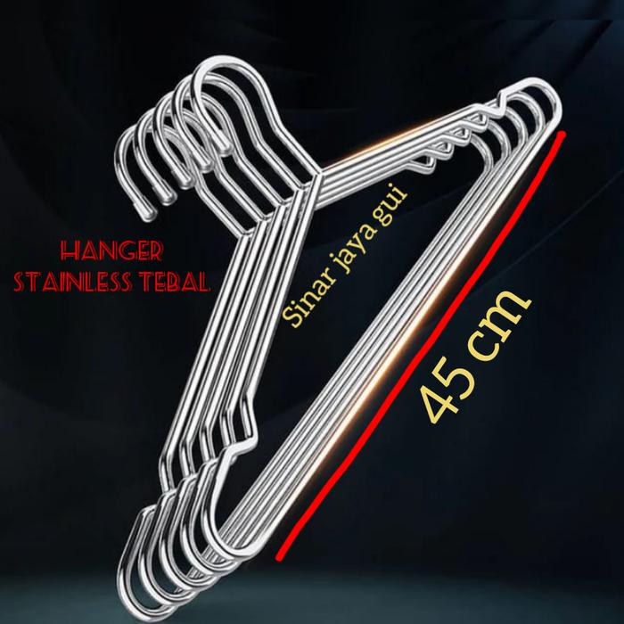 Gambar Gantungan Baju Stainless Steel Hanger Baju Stainless 42 cm dan 45 cm - 45 Cm dari Sinar jaya gui undefined Tokopedia