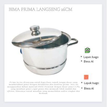 Gambar Panci Kukus Bima PRIMA Langseng Stainless Steel (S/S) Diameter 26 cm dari Bless Ai ols undefined Tokopedia