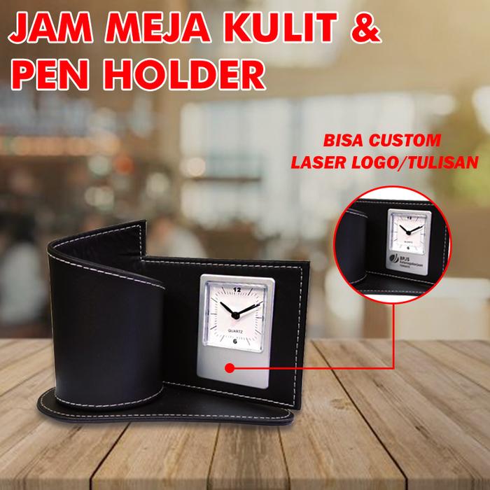 Gambar JAM MEJA KULIT /TEMPAT ALAT TULIS SERBA GUNA dari RajawaliPena undefined Tokopedia