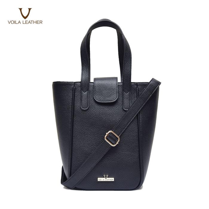 Gambar Tas Wanita Tote Kulit Asli Voila Twilight Tall - Black dari Voila Leather undefined Tokopedia
