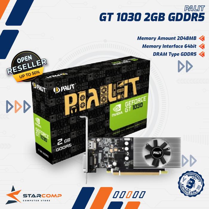 Gambar VGA PALIT GT 1030 2GB DDR4 NVIDIA GEFORCE GT1030 DVI HDMI dari Starcomp Origin undefined Tokopedia