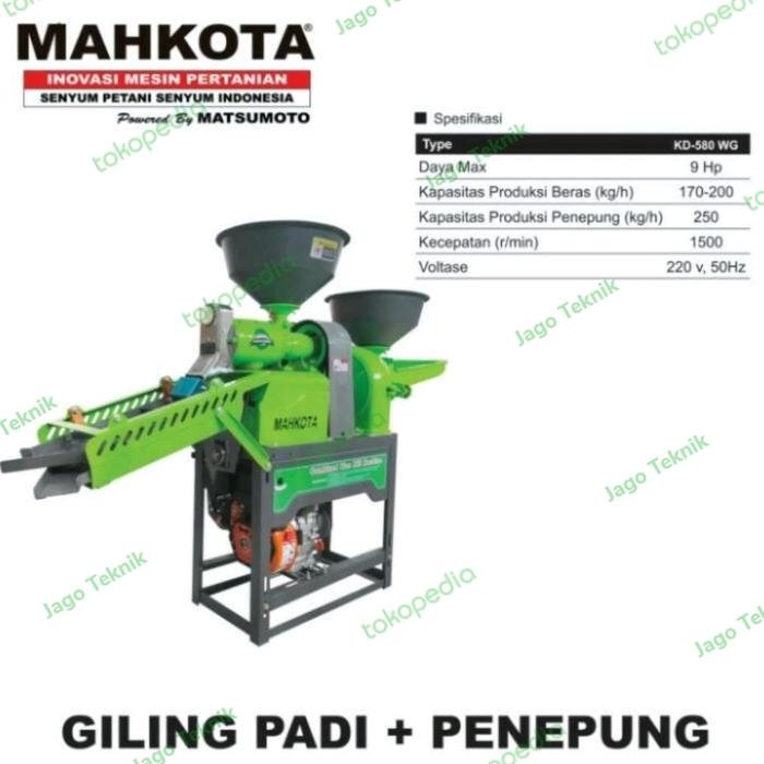 Gambar Mesin Giling Padi Mahkota KD580Wg Selep Padi jadi Beras KD 580 WG - rangka+matsumot dari Jago Teknik undefined Tokopedia