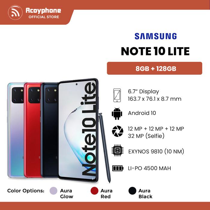 SAMSUNG GALAXY NOTE 10 LITE 8/128GB GARANSI RESMI SEIN Aura Glow