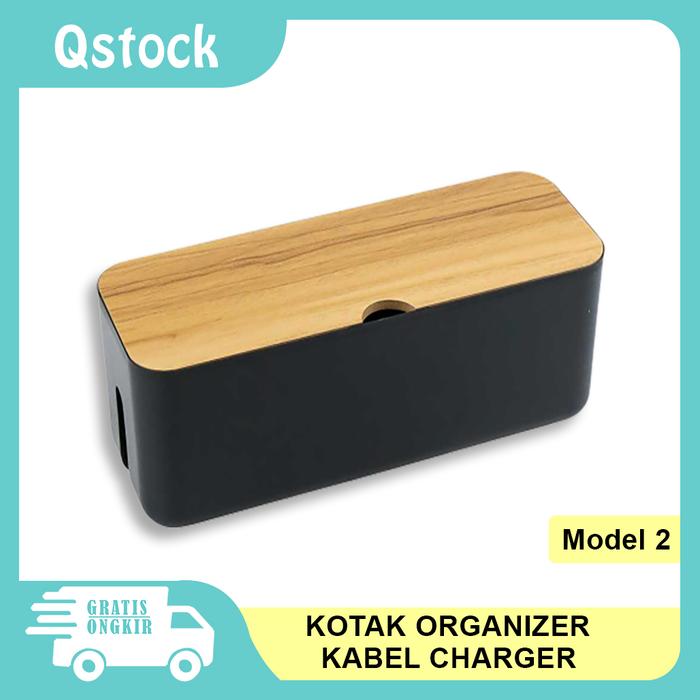 Gambar Kotak Organizer Pengatur Kabel Charger Wire Cable Management Box - Model 2 dari Qstock undefined Tokopedia