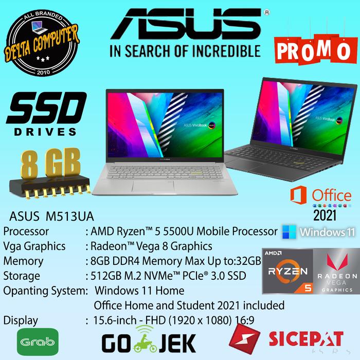 Asus Vivobook 15 M513ua Ryzen 5-5500u 8gb 512gb 156 Oled Ohs W11