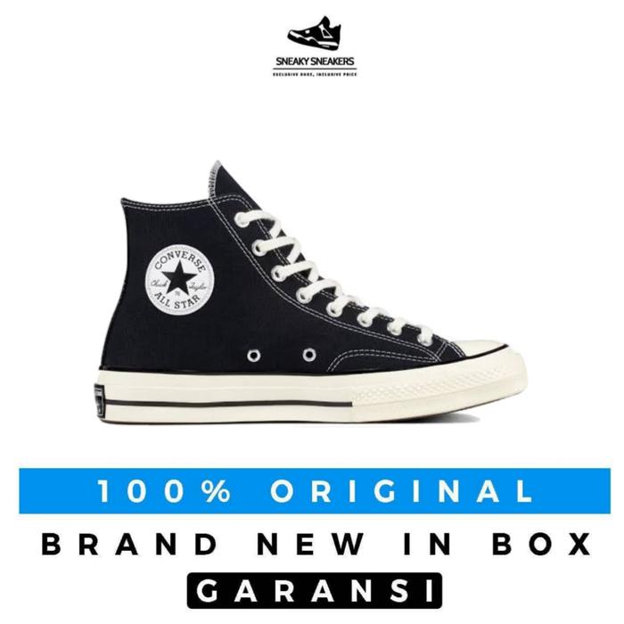 Jual Converse Chuck taylor 70'S Hi Black White 162050C Hitam
