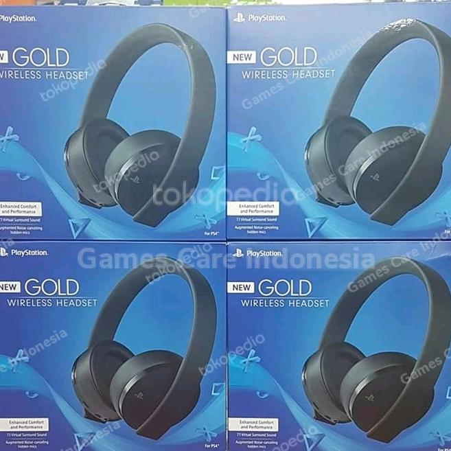 Jual PS4 SONY Gold Wireless Stereo Headset New Version (2018
