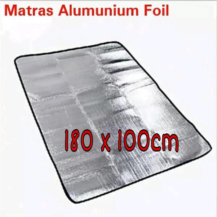 Gambar matras camping gunung aluminium foil 200x200 besar tikar camping ES - 180x100, Silver dari Nu Limit undefined Tokopedia