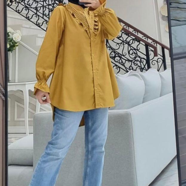Gambar Blus Edness Kayla - Mustard, S dari Intinas Fashion undefined Tokopedia