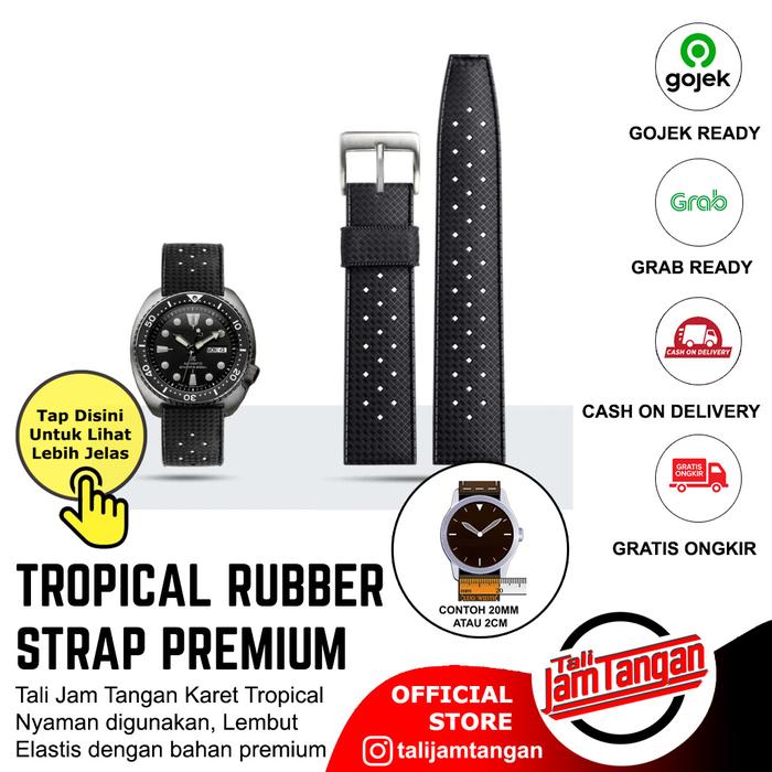 Gambar Tali Jam Tangan Karet Tropical Rubber Strap Untuk Seiko Diver - Hitam, 20mm dari Tali Jam Tangan com undefined Tokopedia