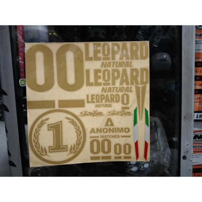 Gambar stiker helm full face leopard full set - emas dari @hendishop undefined Tokopedia